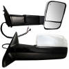 flip up towing mirrors power heated with puddle light with signal light and memory chrome back
