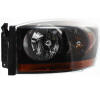 dodge ram pickup headlight with black bezel